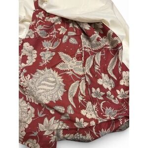 Pottery Barn Margaret Palampore Red California King Bedskirt Dust Ruffle Linen